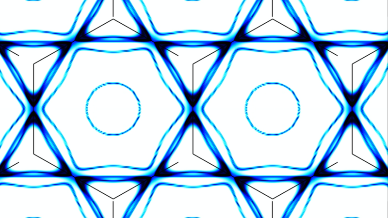 A visualization of the zero-energy electronic states — also known as a "Fermi surface" — from the kagome material studied by MIT’s Riccardo Comin and colleagues Credits: Image courtesy of the Comin Laboratory.