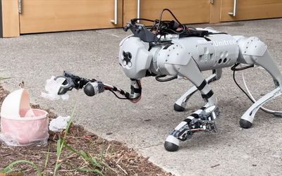 Get to know the robot dog that can clean your house and serve you soda