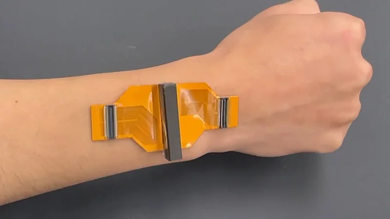 “We used advanced fabrication techniques to cut small transducers from high-quality piezoelectric materials that allowed us to design miniaturized ultrasound stickers,” Xuanhe Zhao, professor of mechanical engineering at MIT, says. Image: Courtesy of the researchers