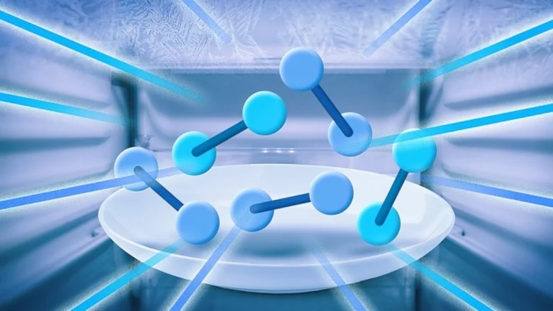  A new “refrigerator” super-cools molecules to nanokelvin temperatures. The technique may enable more complex, molecule-based quantum computing.  Image: José-Luis Olivares, MIT