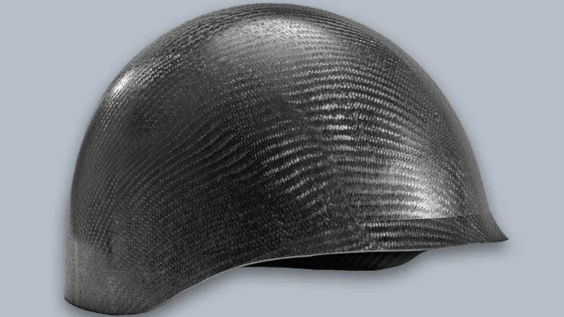 Helmet made with KyronTEX®, a continuous carbon fiber-reinforced thermoplastic composite. Source: Mitsubishi Chemical Group