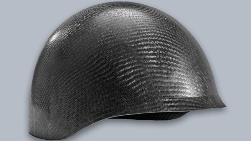 Helmet made with KyronTEX®, a continuous carbon fiber-reinforced thermoplastic composite. Source: Mitsubishi Chemical Group