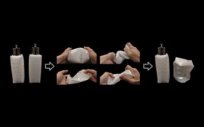 Woven metamaterials inspired by baskets for stiff, resilient robots