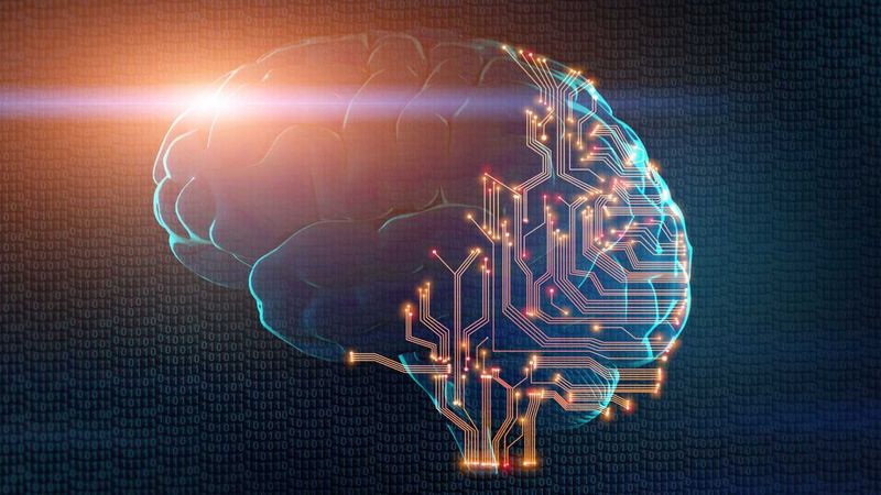 Scientists aim to perform machine-​learning tasks more efficiently with processors that emulate the working principles of the human brain. (Visualisations: Adobe Stock)