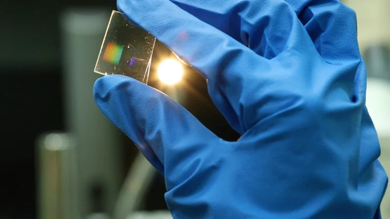 Written micro- and nano-periodic structures inside a glass. Photo courtesy of the researchers