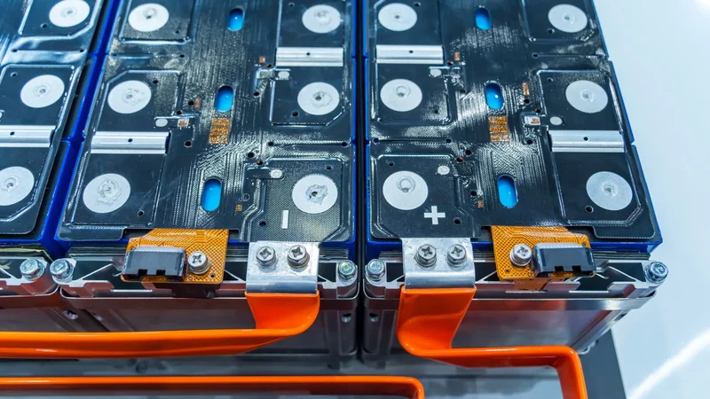 A typical cell pack of NMC batteries for an electrical vehicle