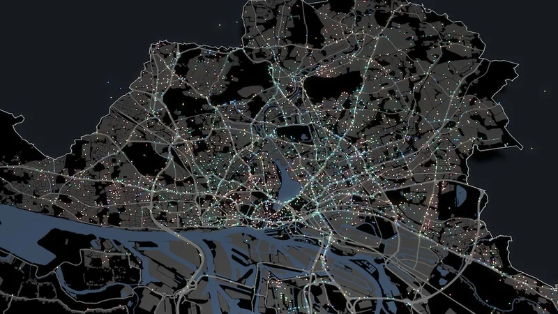Simulation of ridepooling vehicles with mobiTopp for researching the effects of autonomous traffic (Fig.: MOIA Simulation)