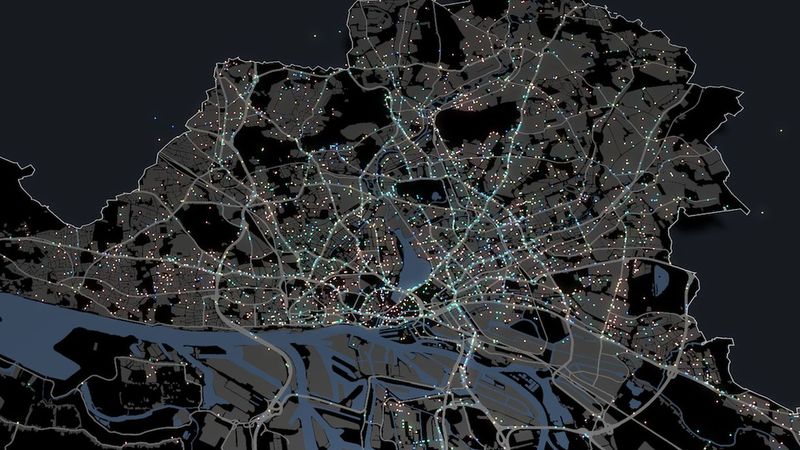 Simulation of ridepooling vehicles with mobiTopp for researching the effects of autonomous traffic (Fig.: MOIA Simulation)