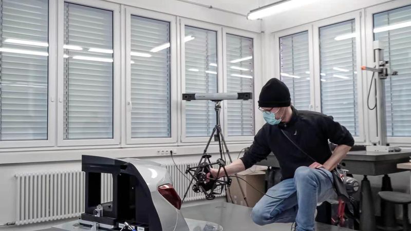 The FreeScan Trak Optical Coordinate CMM helps ATD to effectively measure test cubings from their automotive customers