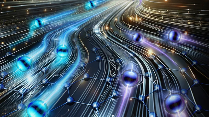 Artist’s rendition of a newly discovered superhighway for electrons that can occur in rhombohedral graphene. “We found a goldmine, and every scoop is revealing something new,” says MIT Assistant Professor Long Ju. Image: Sampson Wilcox/Research Laboratory of Electronics