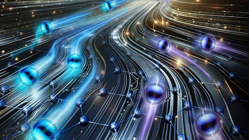 Artist’s rendition of a newly discovered superhighway for electrons that can occur in rhombohedral graphene. “We found a goldmine, and every scoop is revealing something new,” says MIT Assistant Professor Long Ju. Image: Sampson Wilcox/Research Laboratory of Electronics