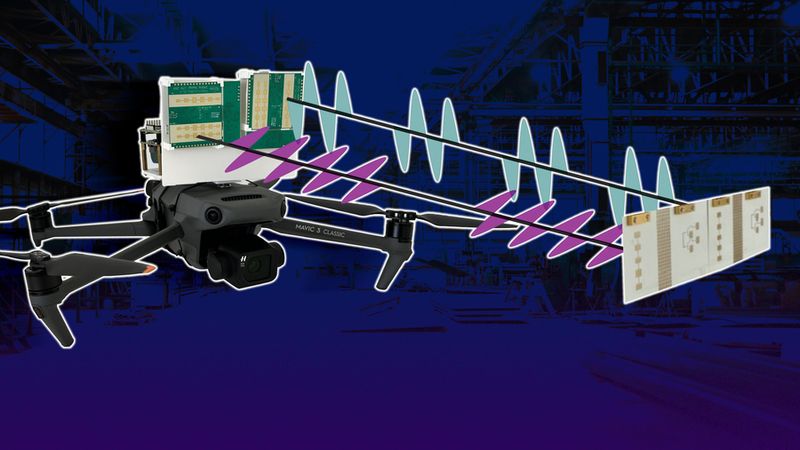 MIT researchers developed a system that enables a drone to determine its position in 6D space in indoor, dark, or low-visibility environments using radio frequency waves. The drone has 2 radars; the horizontal radar has a horizontal polarization, which means it sends signals horizontally, while the vertical radar would have a vertical polarization. Image: Figures courtesy the researchers; edited by MIT News