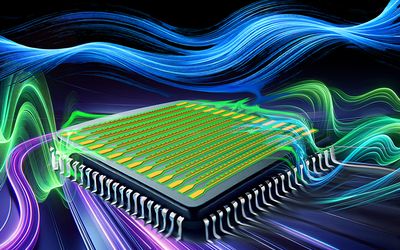 Nanostructures enable on-chip lightwave-electronic frequency mixer