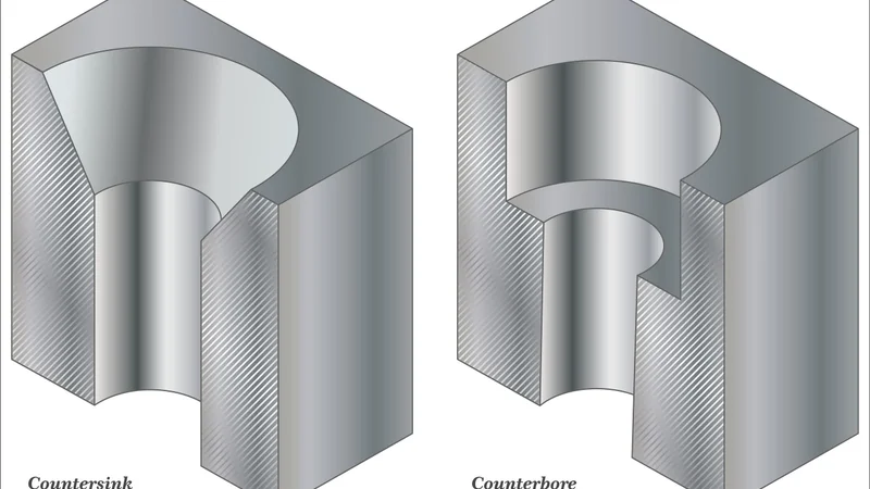 Comparison of a counterbore and countersink hole