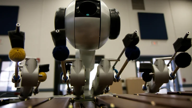 Shimon, a robot in the Center of Music Technology and School of Music.