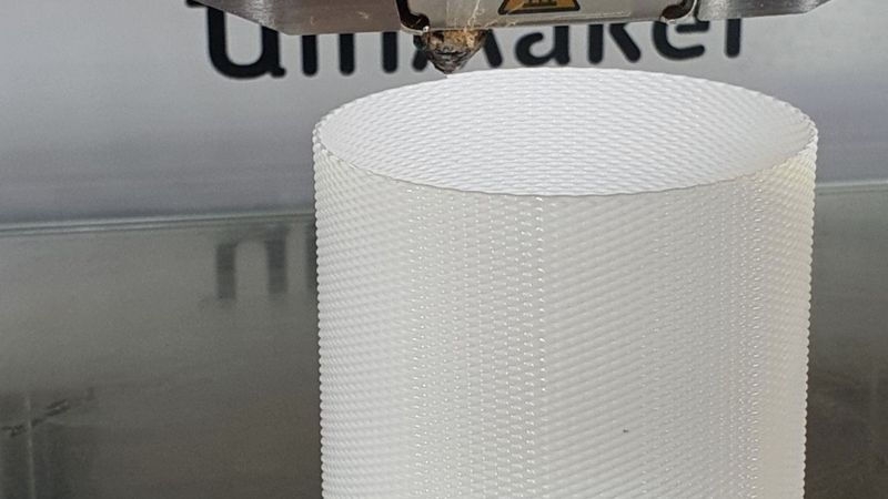 Ripple texture printed using the a simple print-path design, using a parametric FullControl design file.