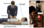 Robotic simulator for dynamic facial expression of pain in response to palpations