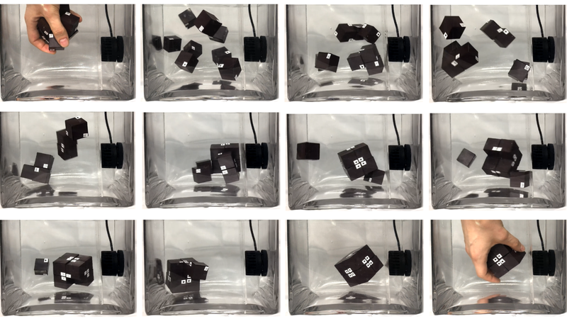 Reprogrammable materials selectively self-assemble