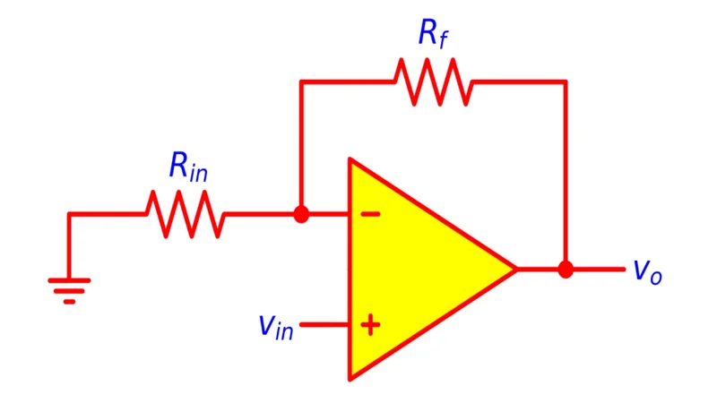 Non-inverting op-amp circuit diagram