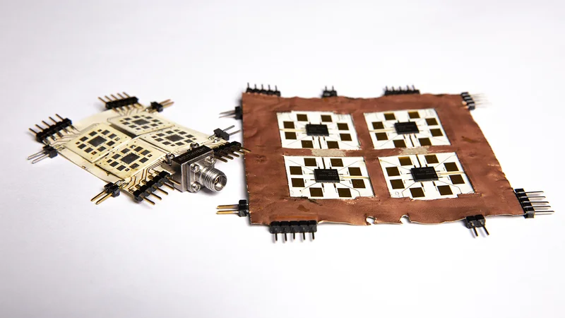 The fabricated proof-of-concept tile arrays recently detailed in "Scientific Reports."