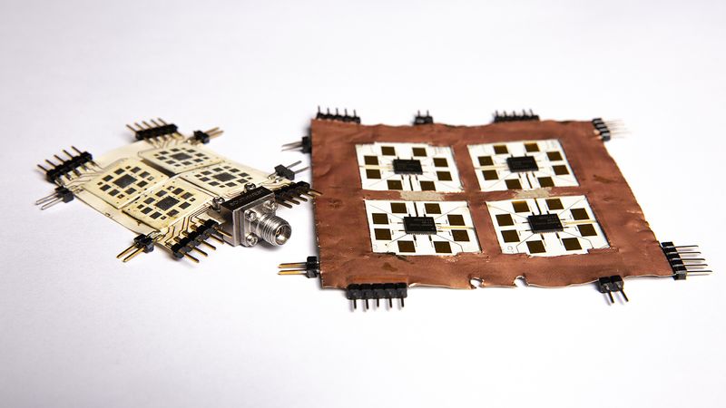 The fabricated proof-of-concept tile arrays recently detailed in "Scientific Reports."