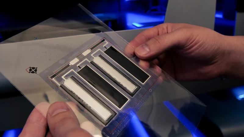 A flexible printed battery developed by Voltera