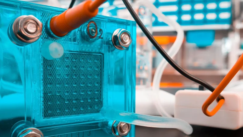 A PEM fuel cell setup in a laboratory