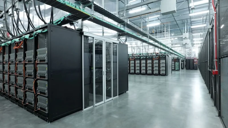 A data center aisle