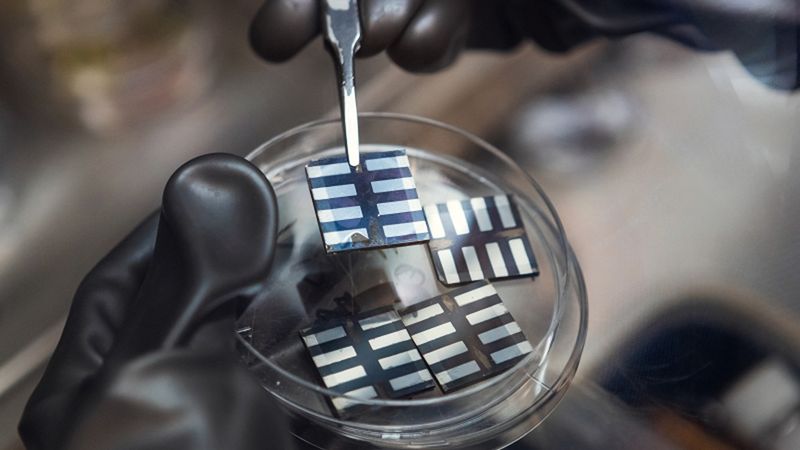 Perovskite solar cells with nanoantennas. Photo by Dmitry Grigoryev / ITMO.NEWS