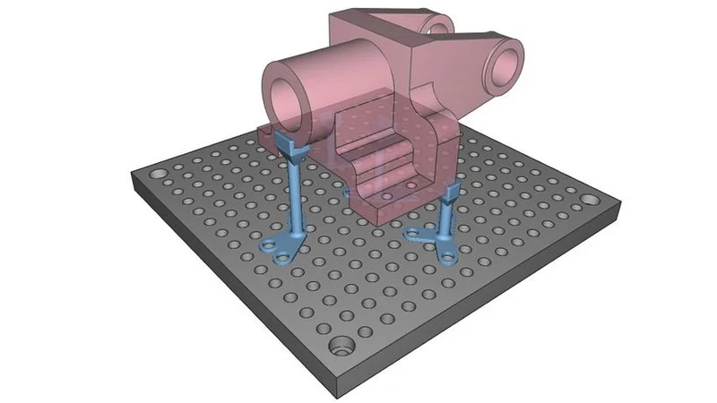 The 3D printed fixtures conform to the geometry of the inspected part and were generated with a couple of clicks.