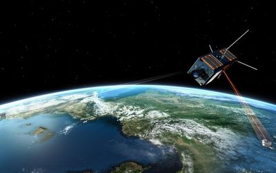 Demonstration of data transmission from a microsatellite by laser