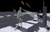 Simulated humanoid robots learn to hike rugged terrain autonomously