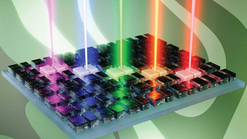 Higher harmonic generation in a nonlinear silicon metasurface. Image courtesy of Ivan Pustovit, ITMO's Faculty of Physics