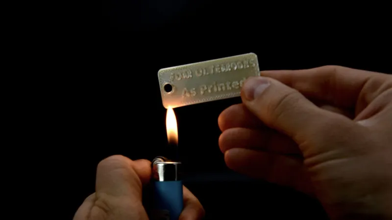 Flame test with a lighter on an FDM ULTEM 9085 part