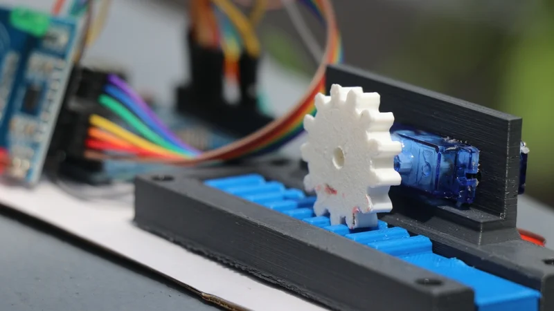 3D-Printed Gear attached to the Shaft of a Micro Servo Motor