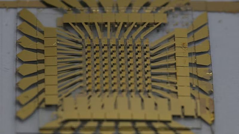 Researchers demonstrated monolithic 3D integration of layered 2D material into novel processing hardware for artificial intelligence computing. The new approach provides a material-level solution for fully integrating many functions into a single, small electronic chip – and paves the way for advanced AI computing. (Image courtesy of Sang-Hoon Bae)