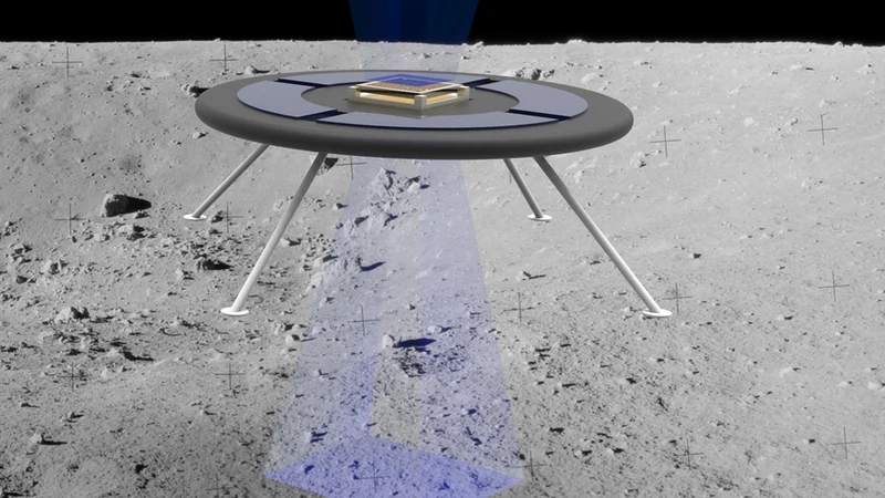 MIT aerospace engineers are testing a concept for a hovering rover that levitates by harnessing the moon’s natural charge. This illustration shows a concept image of rover.