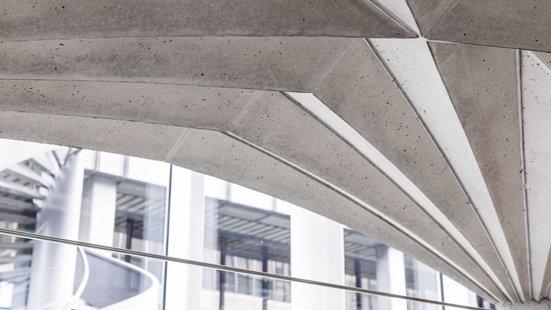 Architecture PhD student Lotte Scheder-Bieschin, pictured with daughter Heidi, created this vaulted floor in unreinforced concrete using her innovative formwork system. (Photograph: Andrei Jipa / ETH Zurich, BRG)
