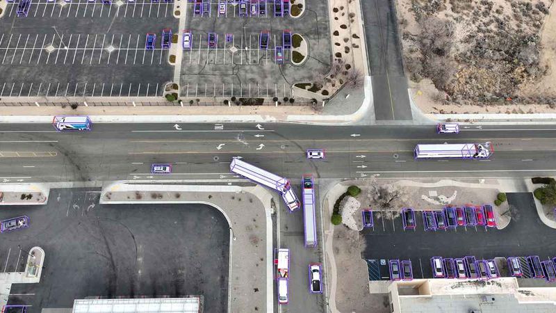 Example output of DeepScenario’s AI software that detects and tracks all moving objects in a scene in a fully automated way. (DeepScenario) 