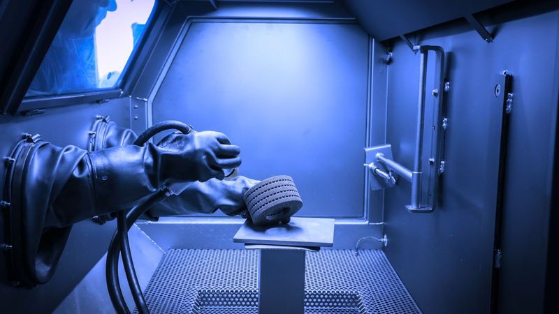 The blasting finishing process 