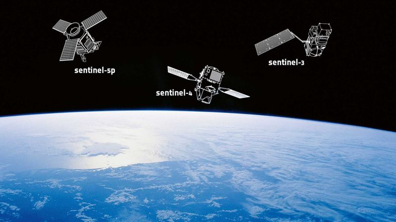 ESA’s Sentinel satellites are civil Earth observation satellites. They are also used by ETH researchers. (Image: ESA)