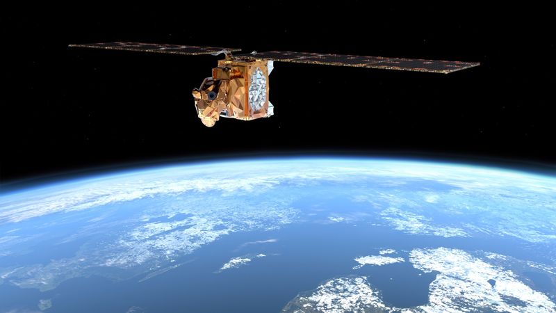 As the name suggests, the Arctic Weather Satellite (AWS) is designed to improve weather forecasting in the Arctic – a region currently lacking data for accurate short-term forecasts. AWS is equipped with a 19-channel, cross-track microwave radiometer that provides high-resolution humidity and temperature measurements of the atmosphere in all weather conditions. Credit: ESA/Mlabspace