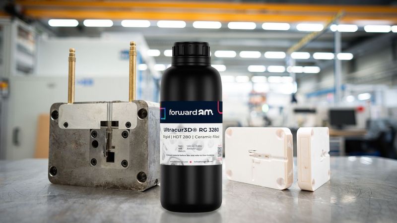 Ultracur3D® RG 3280 from Forward AM, a ceramic-filled, high-performance resin offering exceptional stiffness and heat resistance, available at iAM Marketplace.