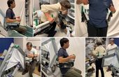 Eldercare robot helps people sit and stand, and catches them if they fall