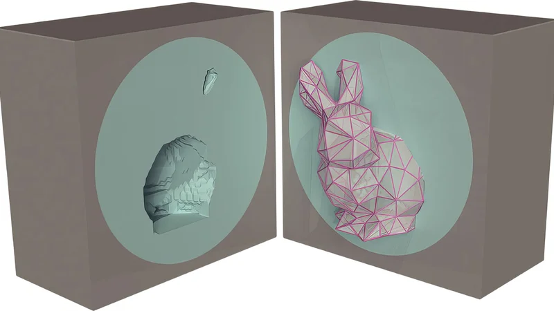 The researchers used microstructures to shield a defect shaped like a rabbit. Illustrations by the researchers