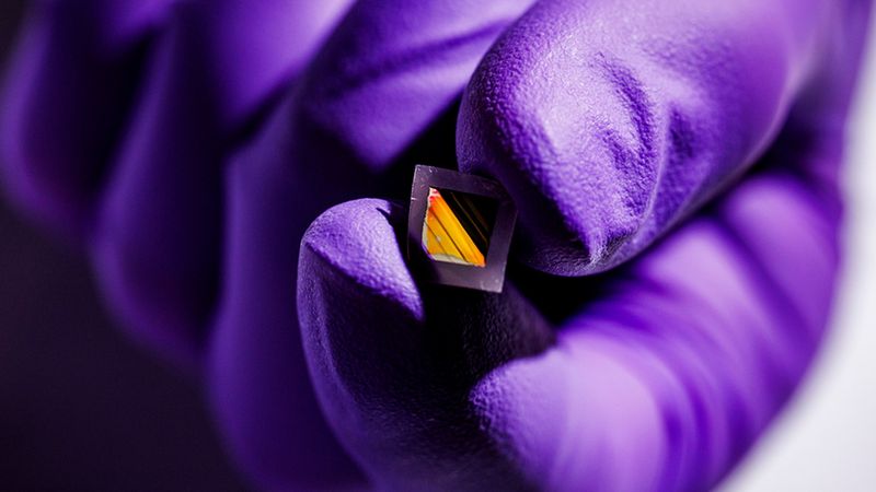 The newly developed film could enable lighter, more portable, and highly accurate far-infrared (IR) sensing devices, with potential applications for night-vision eyewear and autonomous driving in foggy conditions. Photo: Adam Glanzman