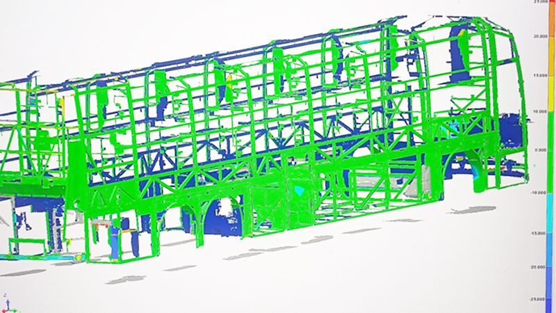 Wireless 3D Scanning for Bus Frame Quality Control